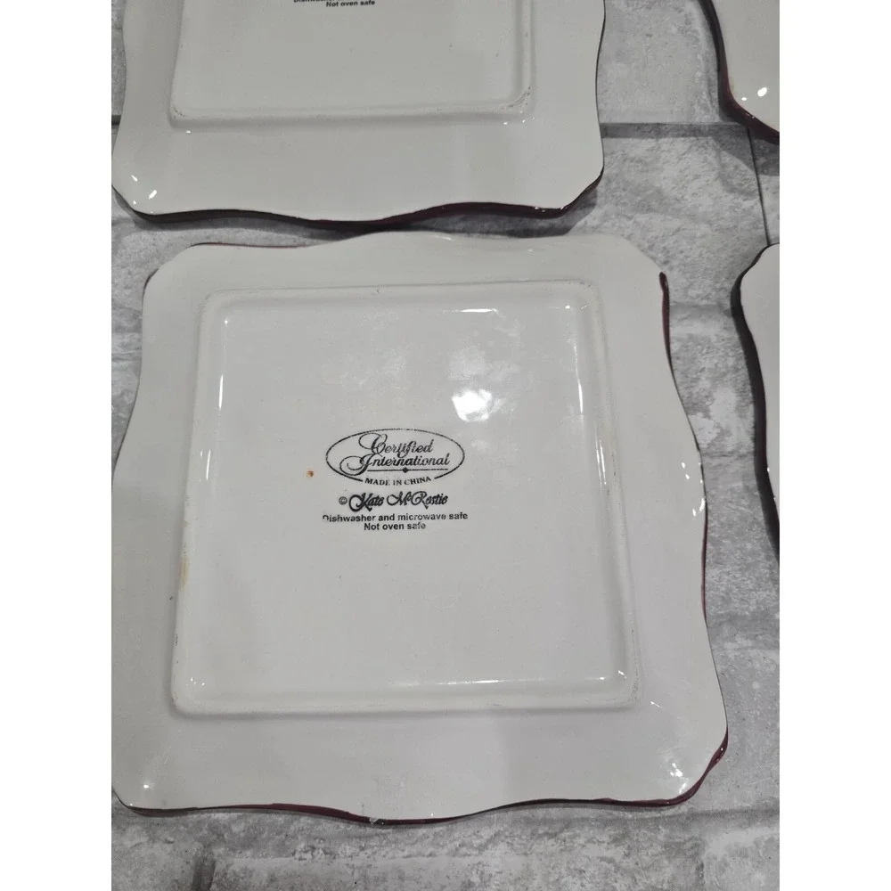 4 Certified International Kate McRostie Plates French Boulevard series 9
